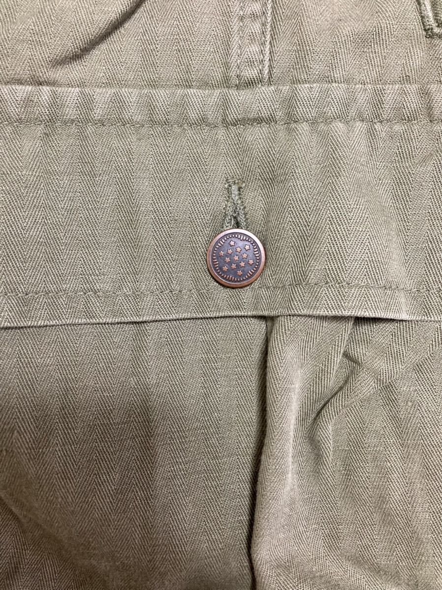 【TALSA】日本製 ミリタリー カーゴパンツ Mサイズ made in japan タルサ ナイチチ cotton M-65 ヘリンボーン CARGO PANTS 綿_画像7