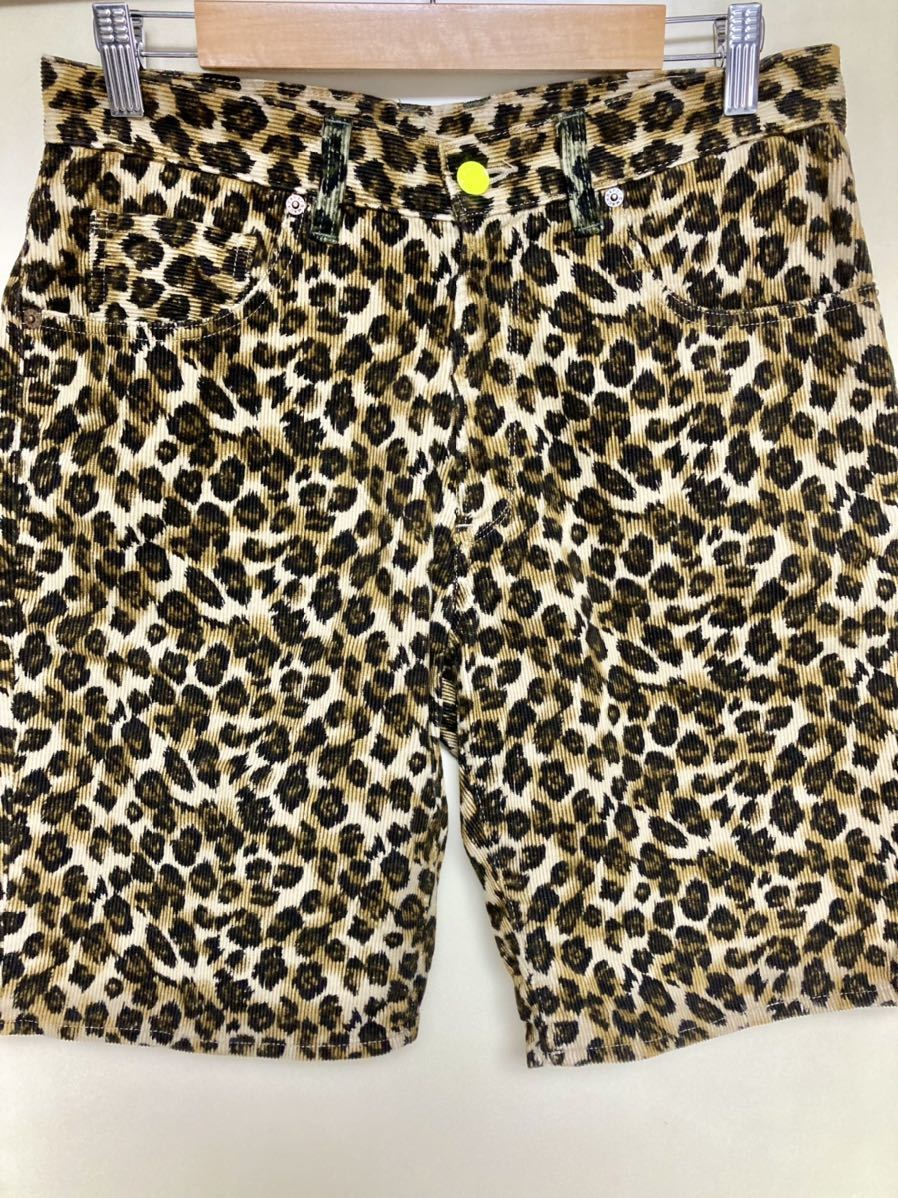 【MACKDADDY】日本製 ハーフパンツ ヒョウ柄 size32 マックダディ made in japan 裏原 ストリート 90's 00'sの画像1