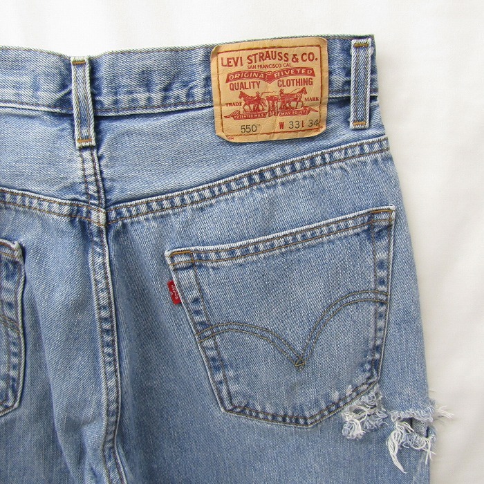 雰囲気系 Levi's 550 サイズ W33 L34 デニム パンツ ジーンズ ワイド テーパード バギー ブルー リーバイス 古着 ビンテージ 2A0605_画像1