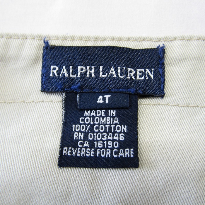  Kids размер 4T 3 лет 4 лет RALPH LAUREN хлопок One-piece бежевый Ralph Lauren baby девочка ребенок одежда б/у одежда Vintage 2A1601