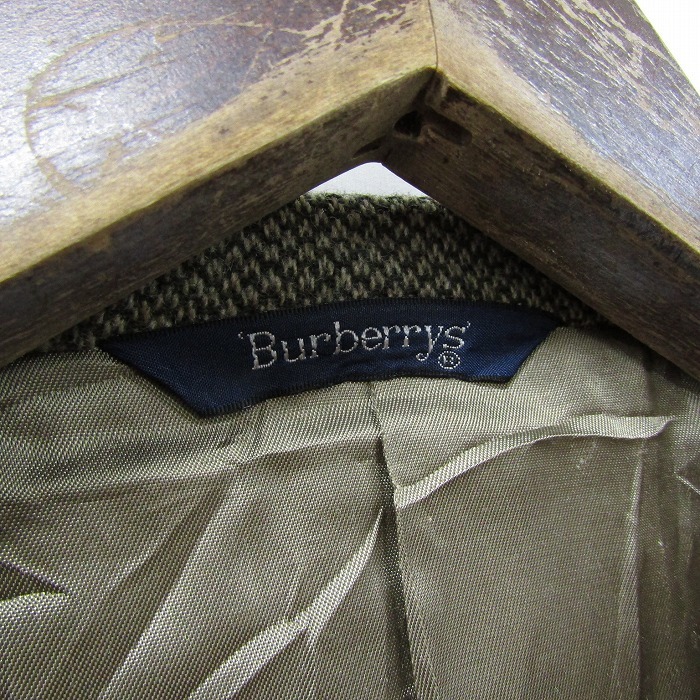 80s 90s USA製 Burberrys ビッグ サイズ XL~ テーラード ジャケット ブレザー オリーブ系 バーバリー 古着 ビンテージ 2A1810_画像3