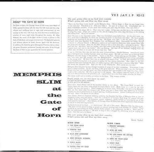 245162 MEMPHIS SLIM / At The Gate Of Horn(LP)_画像2