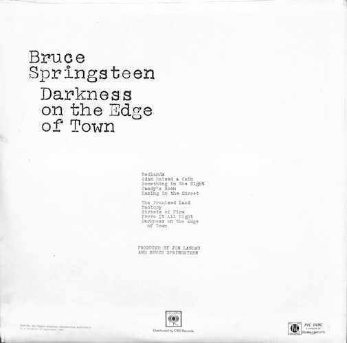 241776 BRUCE SPRINGSTEEN / Darkness On The Edge Of Town(LP)_画像2