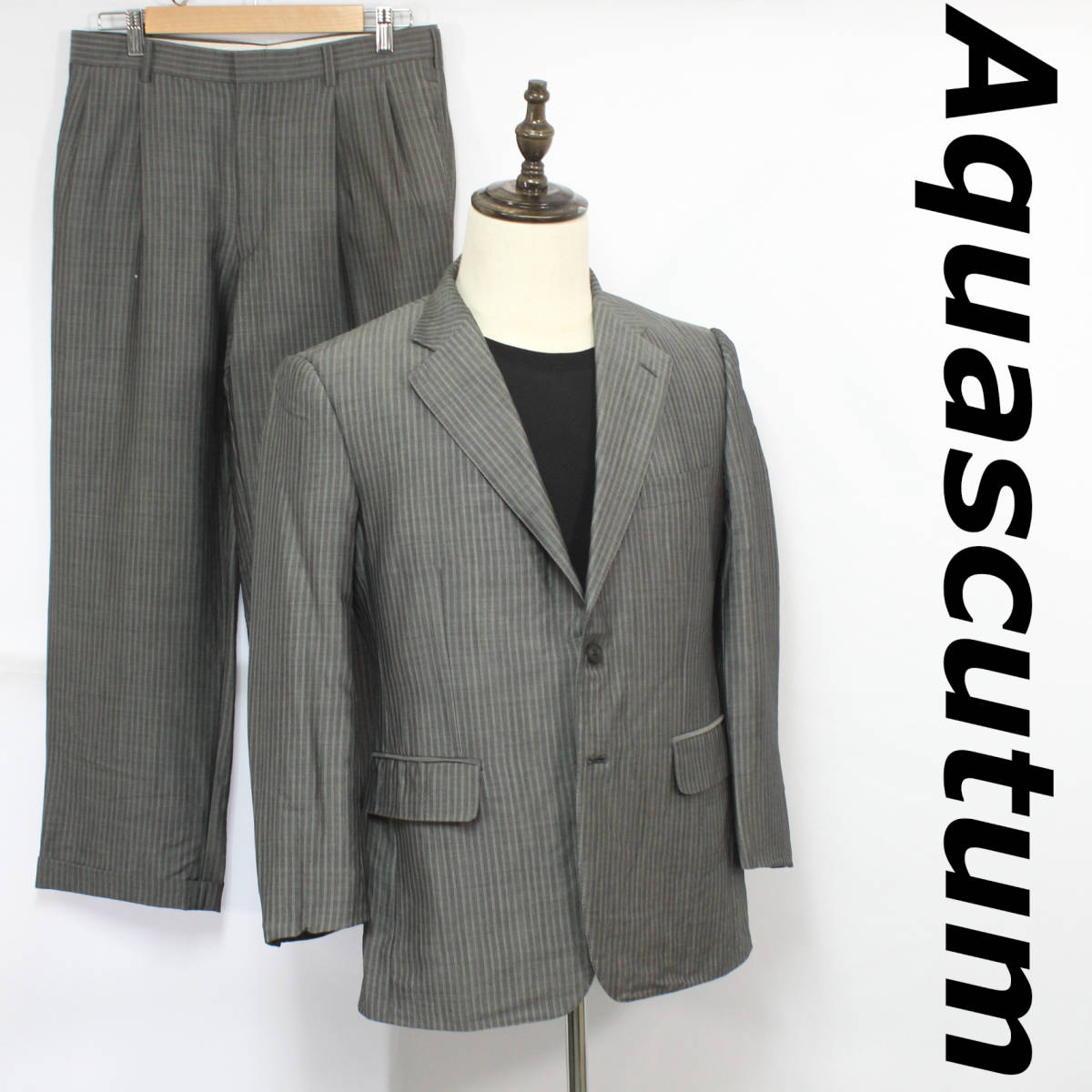 定番 S099 Aquascutum アクアスキュータム 2B サイドベンツ 背抜き