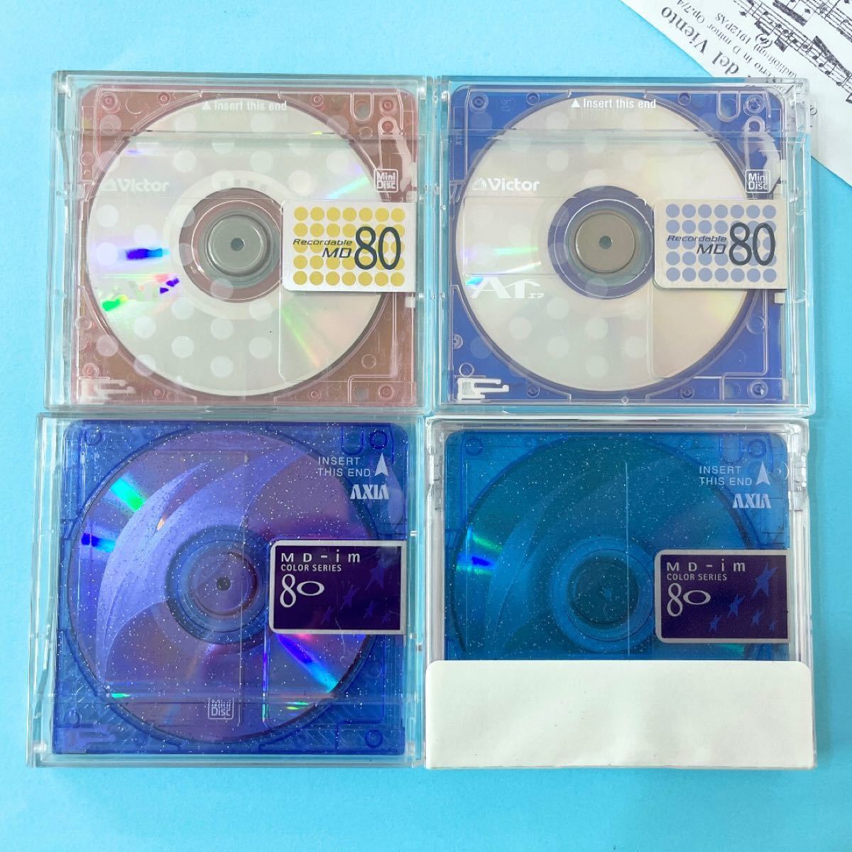 MD mdミニディスク 新品1枚+中古品11枚 ケースとラベルシール MD mdミニディスク 新品1枚+中古品11枚 ケースとラベルシール