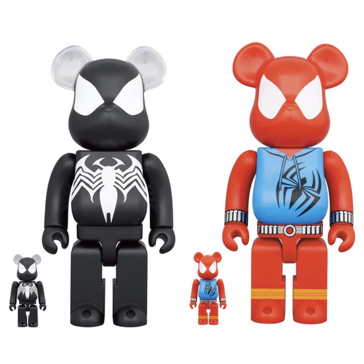 2種セット新品未開封BE@RBRICK SPIDER-MAN BLACK COSTUME 100％ & 400