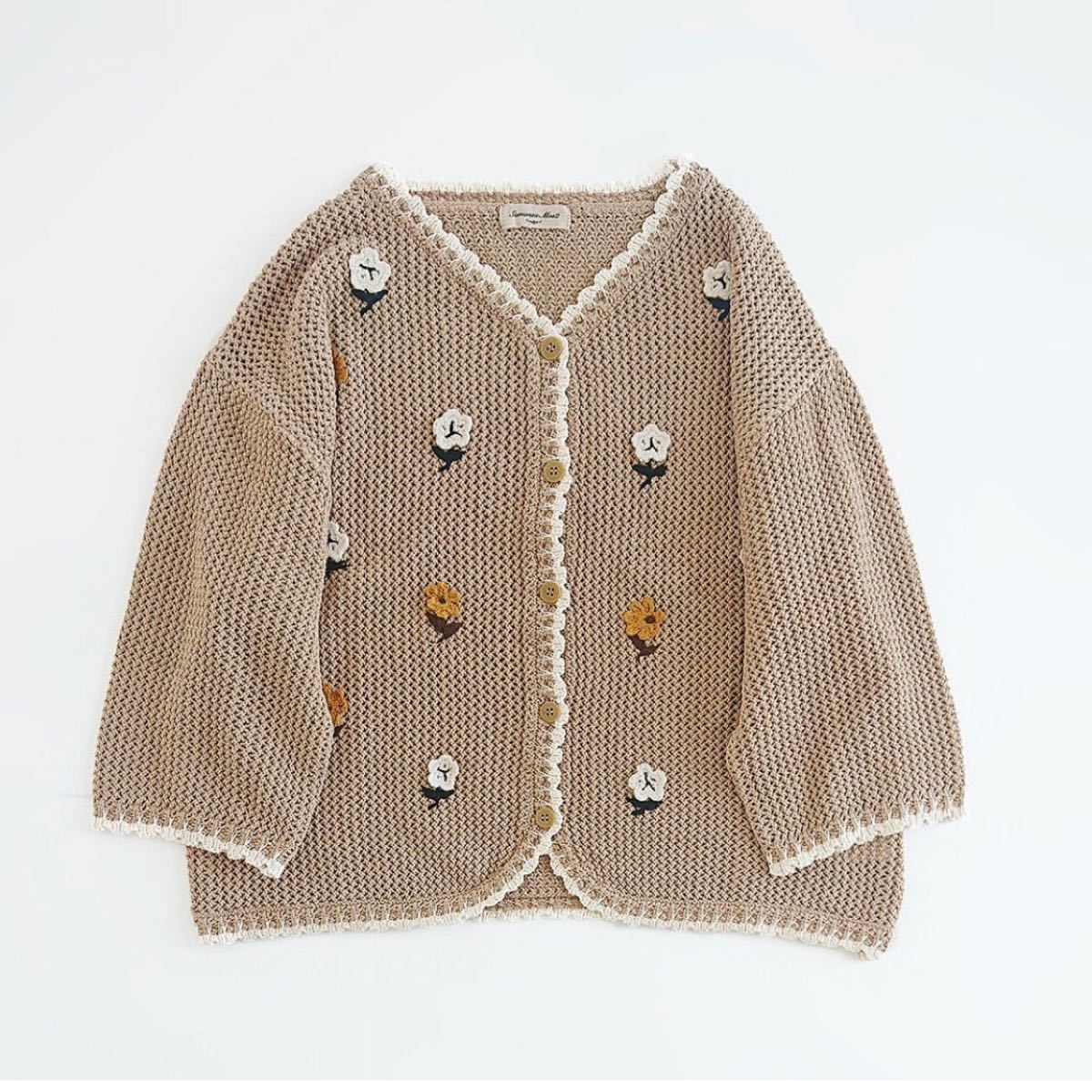 サマンサモスモス かぎ針花刺繍カーディガン ツハル エヘカソポ SM2