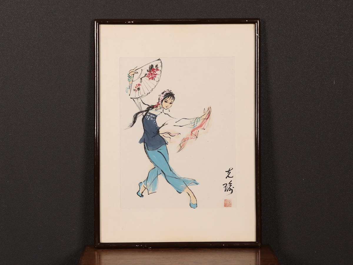 大正期 藤田苔石作 『肖像』絹本 真作 日本画家作品 掛け軸 大正期 藤田苔石作 『肖像』絹本 真作 日本画家作品 掛け軸