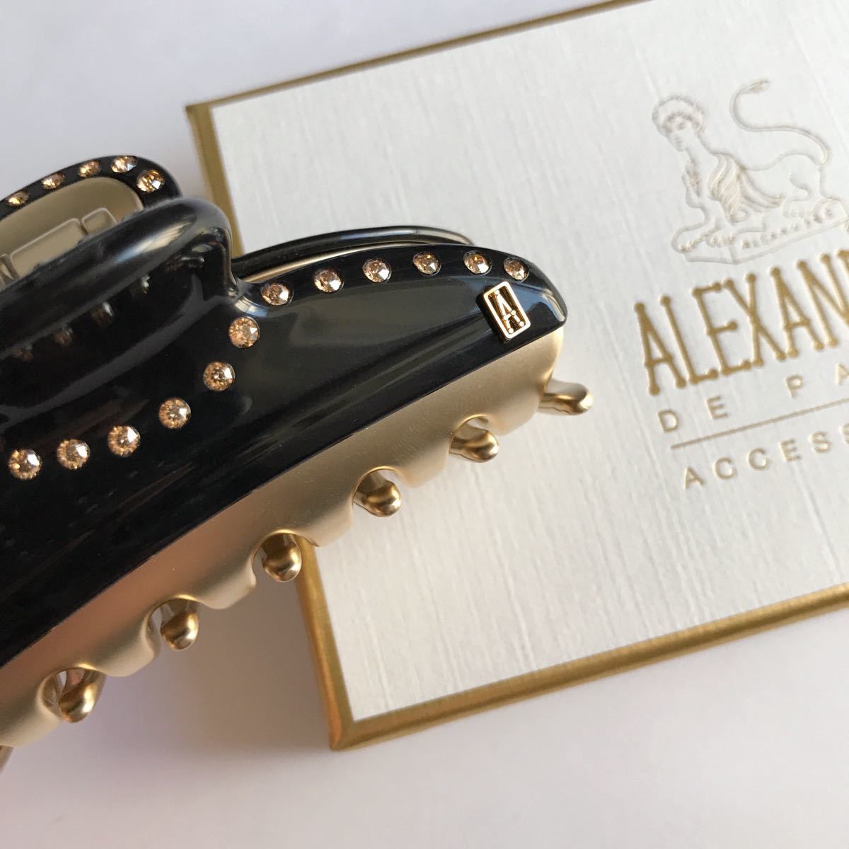 GINGER掲載商品】 新品 M 黒 ALEXANDRE DE PARIS ヘアクリップ ヴァン