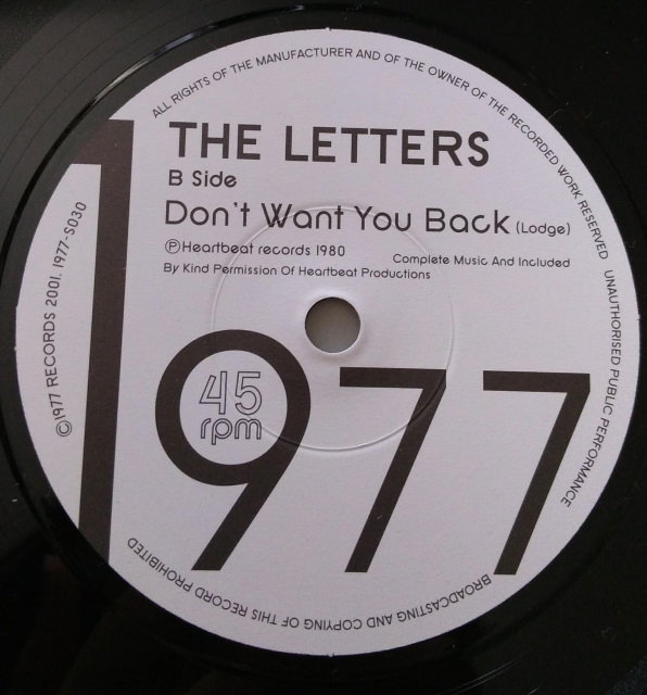 【The Letters】nobody loves me Reissued 7inch Vinyl 1977records powerpop パワーポップ ネオアコ本掲載 ネオモッズ mod レターズ_画像6