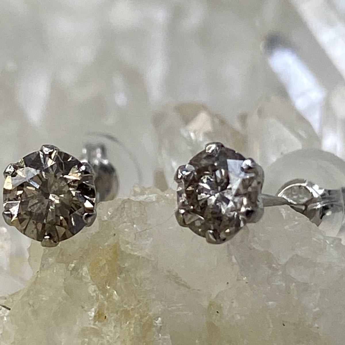 pt900 プラチナ　天然ダイヤモンド　0.4ct ピアス