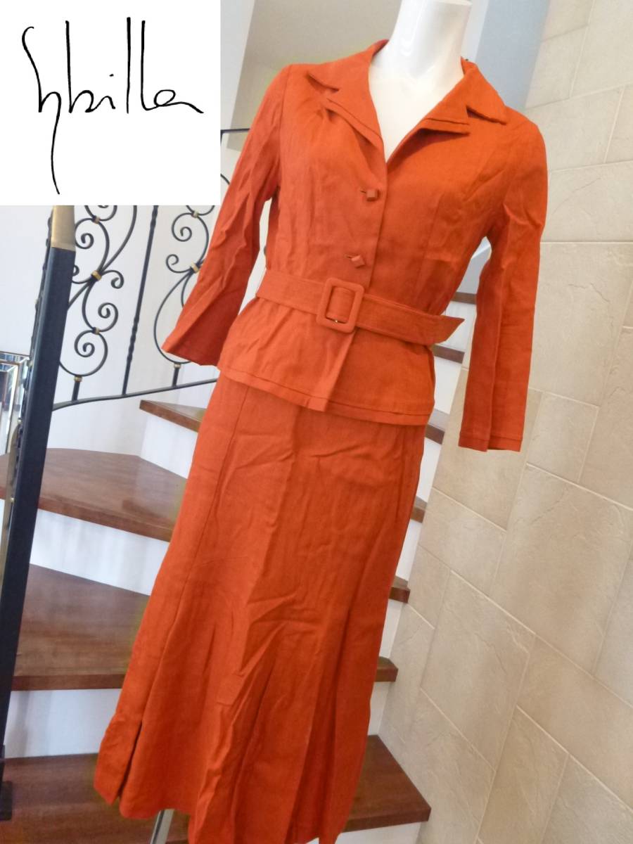 公式 美品 Sybilla（シビラ）★ 赤　レッド　ロングスカート　スーツ　M スーツ(ロングスカート)一般