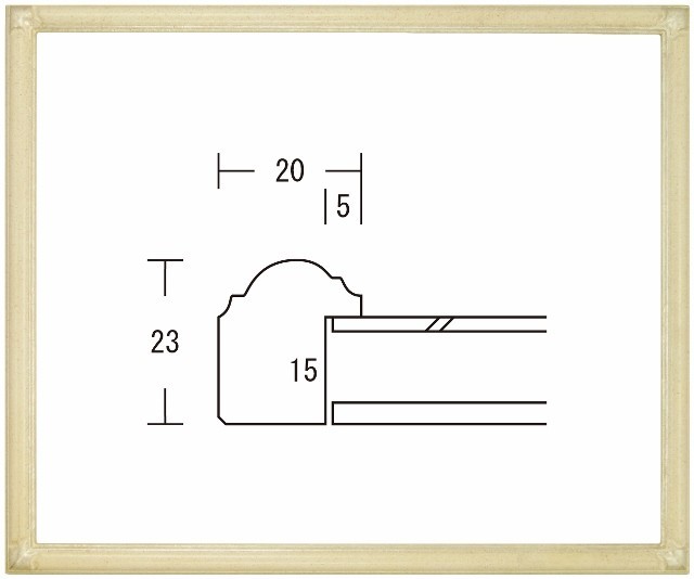 デッサン用額縁 木製フレーム 矢じり 大全紙サイズ-