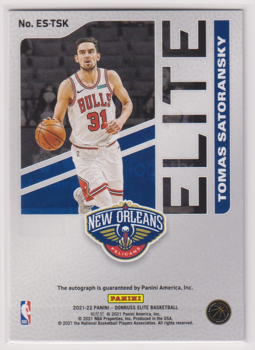 NBA TOMAS SATORANSKY AUTO 2021-22 PANINI DONRUSS ELITE BASKETBALL Autograph /149 枚限定 トーマス・サトランスキー 直筆 サイン_画像2