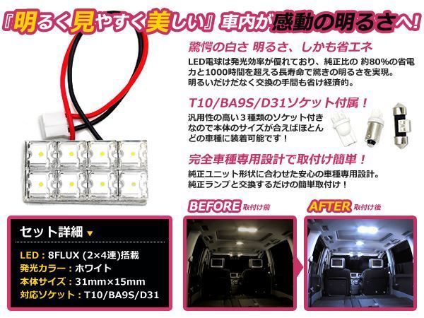 スバル ステラ LA100/110F LEDルームランプ リアランプ セット FLUX ホワイト 純正_画像2