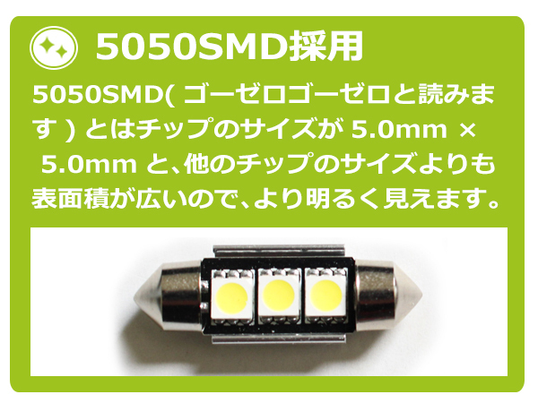 キャンセラー内蔵 LEDライセンスランプ クライスラー ボイジャー GS33S 2個セット ホワイト 白 SMD 3連_画像3