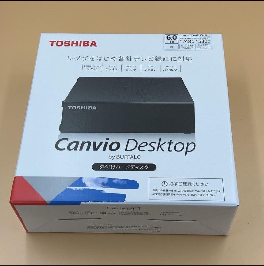 【新品未開封】バッファロー 外付けハードディスク 6TB HD-TDA6U3-B