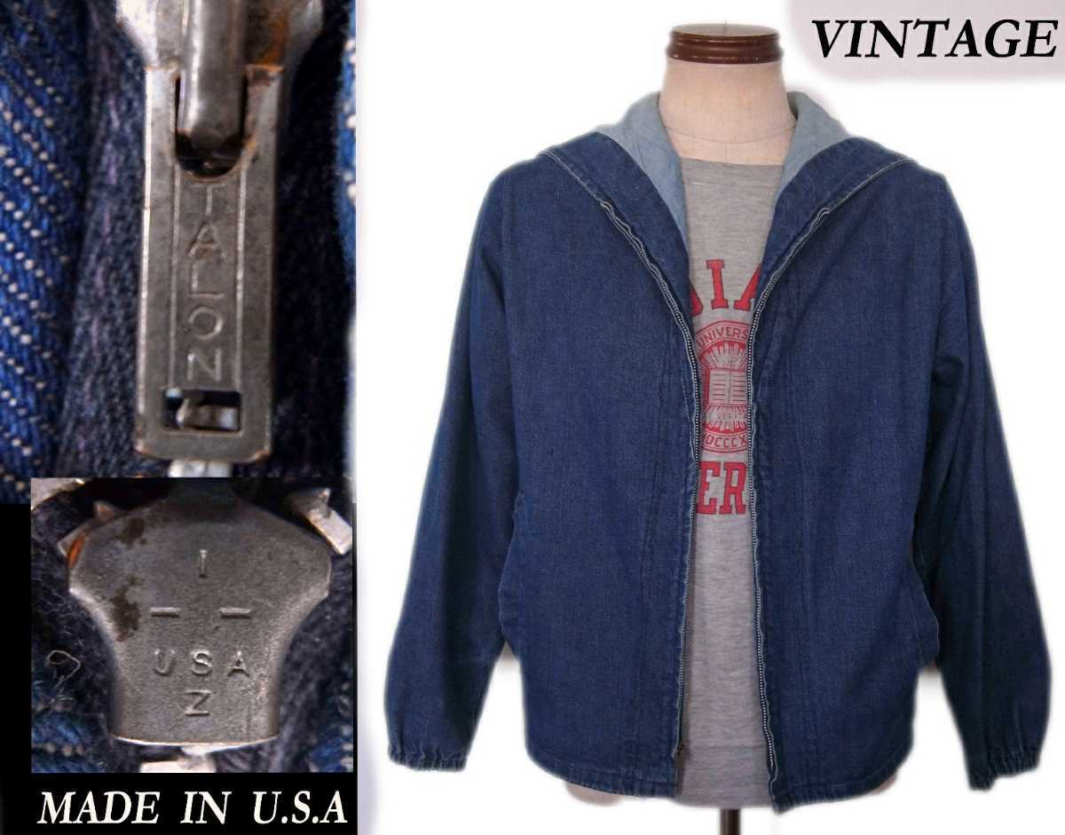 60s ビンテージ indigo セーラーsailor カラーTALONジップ DENIM ジャケット NAVY アメリカUSA製 RRL ウエアハウス VINTAGE マッコイズARMY_画像1