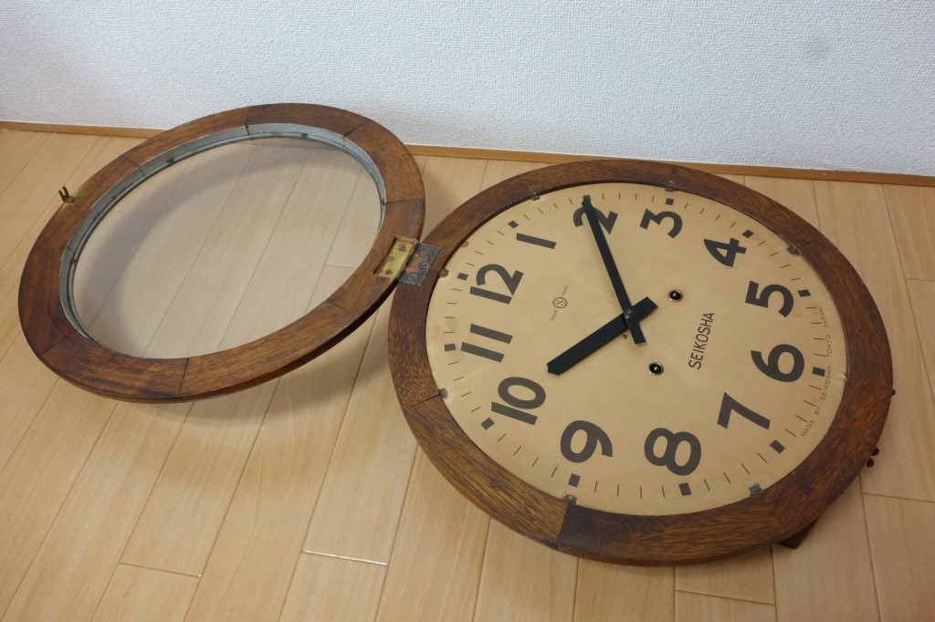 古い柱時計 掛時計 SEIKOSHA 精工舎 丸型 柱時計 丸時計 41cm 古い柱時計 掛時計 SEIKOSHA 精工舎 丸型 柱時計 丸時計 41cm