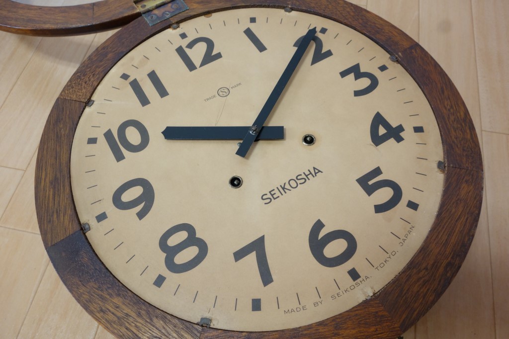 古い柱時計 掛時計 SEIKOSHA 精工舎 丸型 柱時計 丸時計 41cm 古い柱時計 掛時計 SEIKOSHA 精工舎 丸型 柱時計 丸時計 41cm