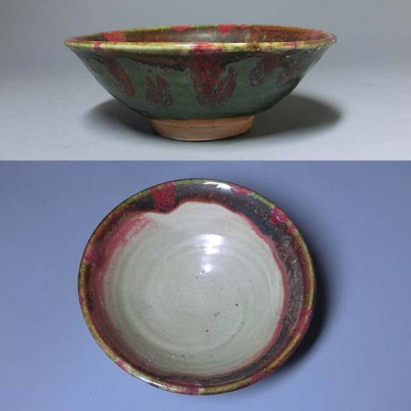 474555 小橋川仁王 作 壷屋焼茶碗(共箱)茶道具・沖縄・琉球焼 474555 小橋川仁王 作 壷屋焼茶碗(共箱)茶道具・沖縄・琉球焼