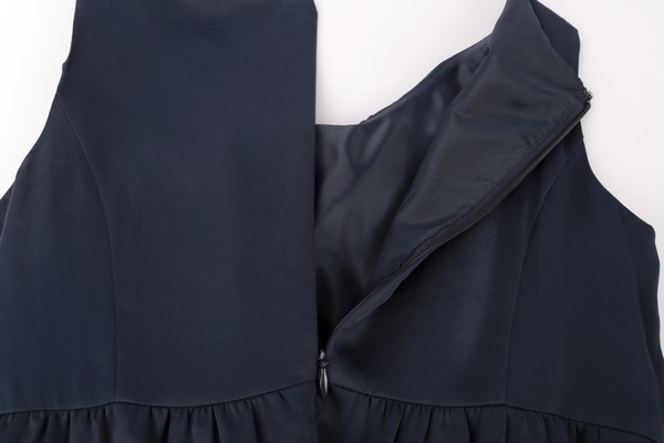  ef-de One-piece передний лента дизайн вечернее платье безрукавка колени длина кромка chu-ru9 M соответствует темно-синий хорошая вещь женский входить . тип церемония окончания 