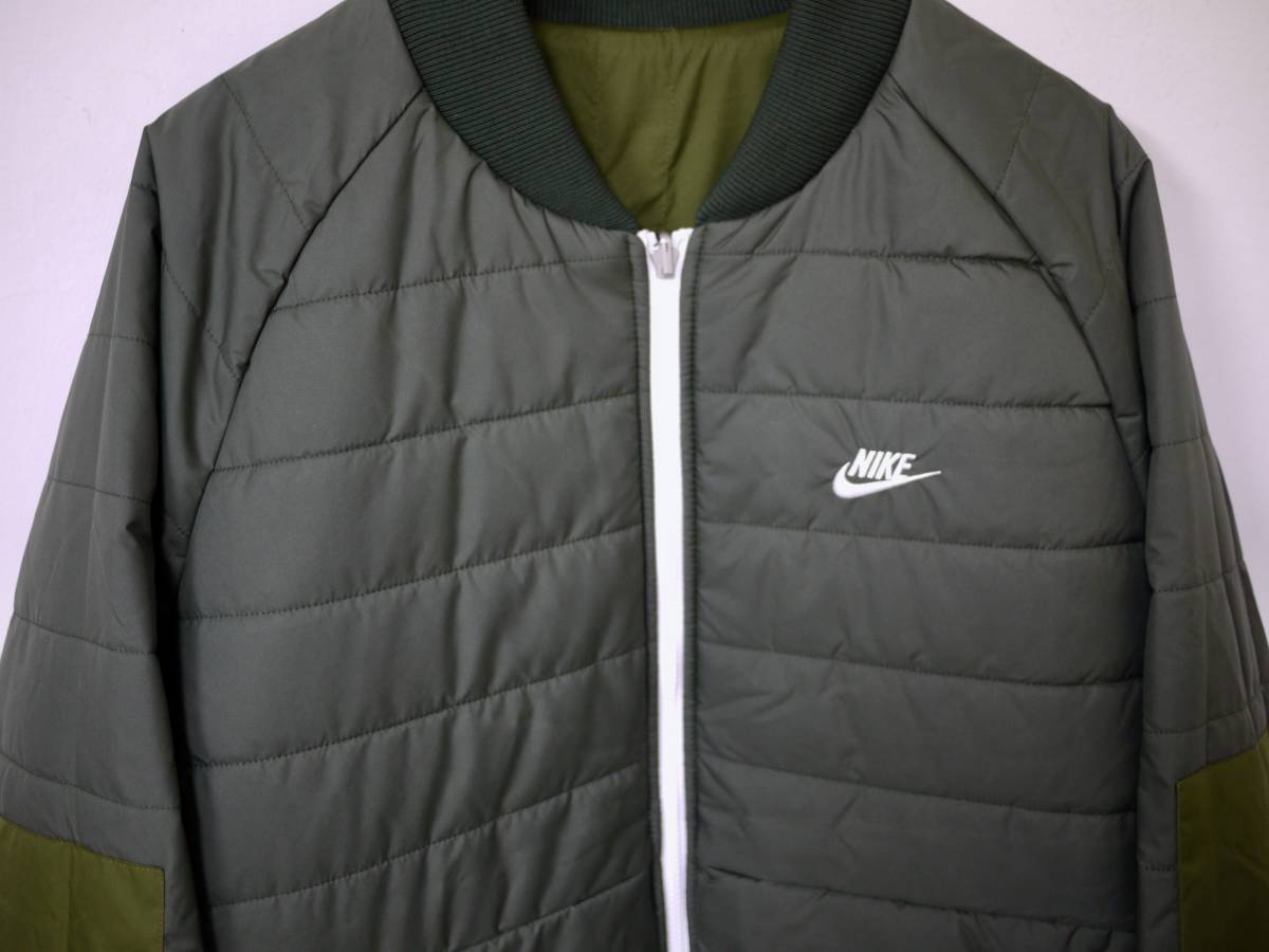 新品☆超希少【XL】NIKE SPORTS WEAR ナイキ リバーシブル ボンバージャケット 中綿 Therma-FIT NSW TF RPL ブルゾン MA-1 オリーブ カーキ_画像8