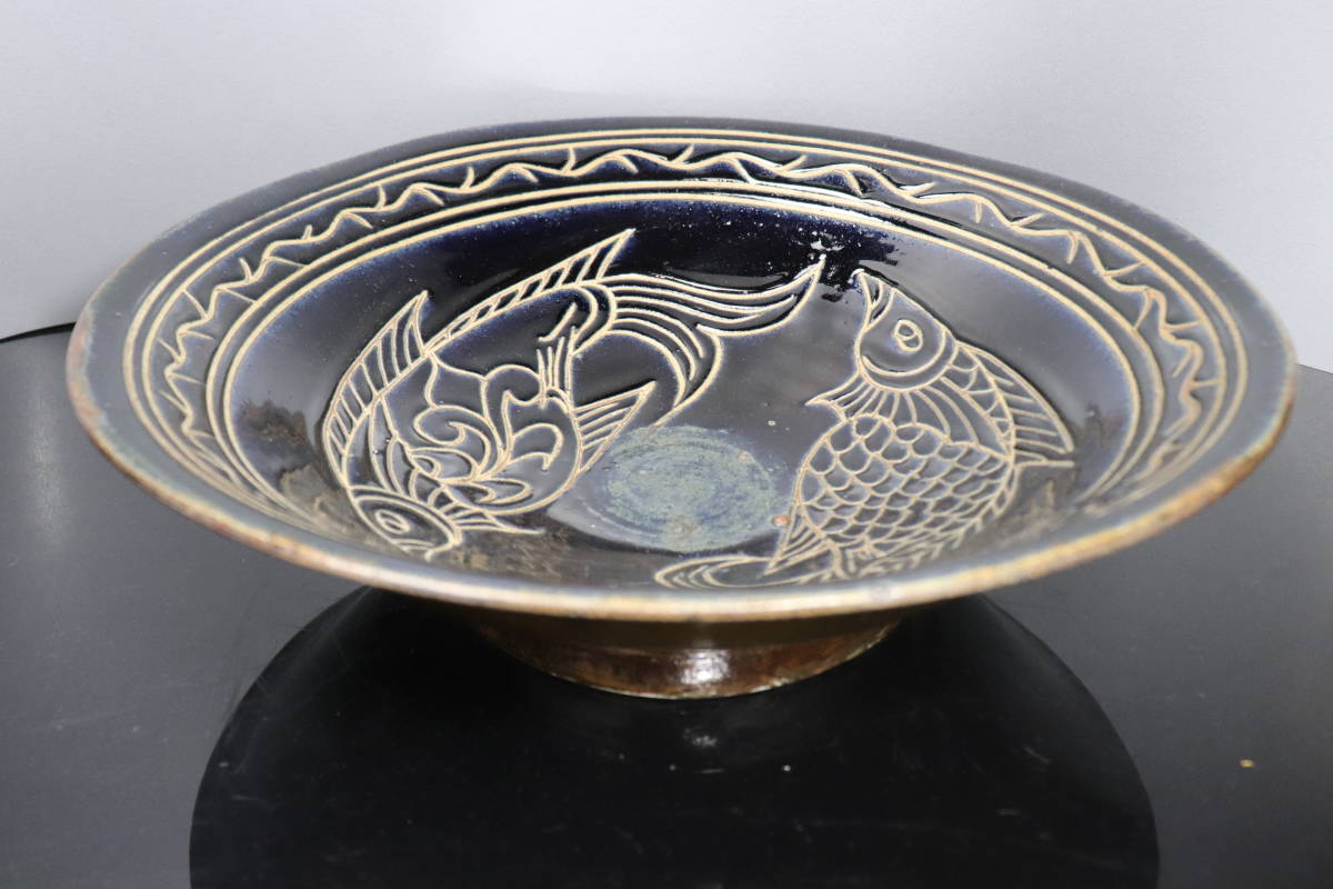美品】沖縄やちむん 壺屋焼 魚紋皿 花瓶 鉢 3点 | labiela.com