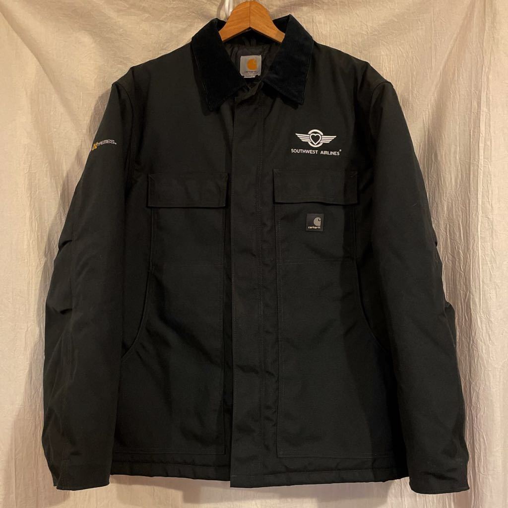 カーハート carhartt Extremes Coat エクストリームコートC55 ナイロンジャケット L ブラック SOUTHWEST AIRLINES企業ロゴ_画像1