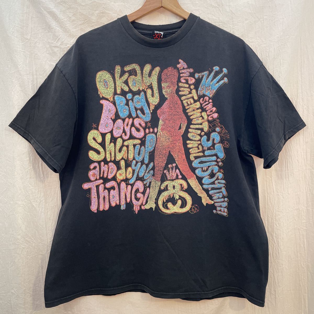 00's メキシコ製 黒タグ STUSSYステューシー Tシャツ XL黒 セクシーガール Okay big boys