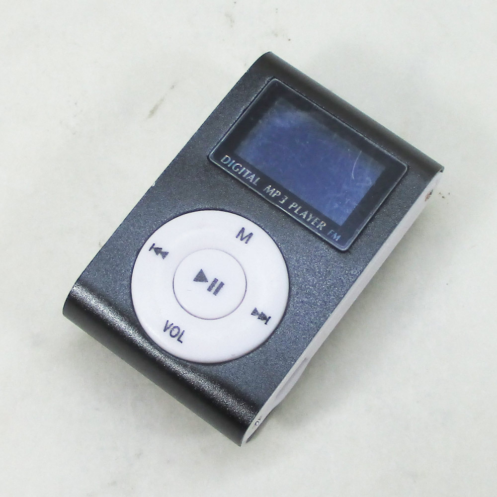 同梱可能 MP3プレーヤー アルミ LCDスクリーン付き クリップ microSD式 MP3プレイヤー ブラックｘ１台_画像3
