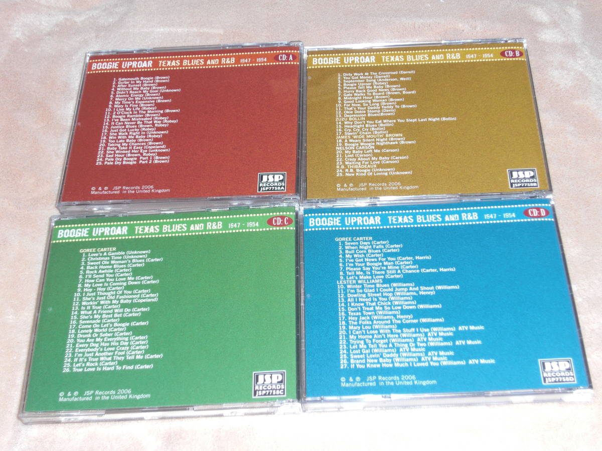 UK盤４枚組CD　V.A. ：Boogie Uproar (Texas Blues And R&B 1947-1954) Gatemouth Brownほか 全103曲（JSP Records ー JSP7758）　P soul_画像4