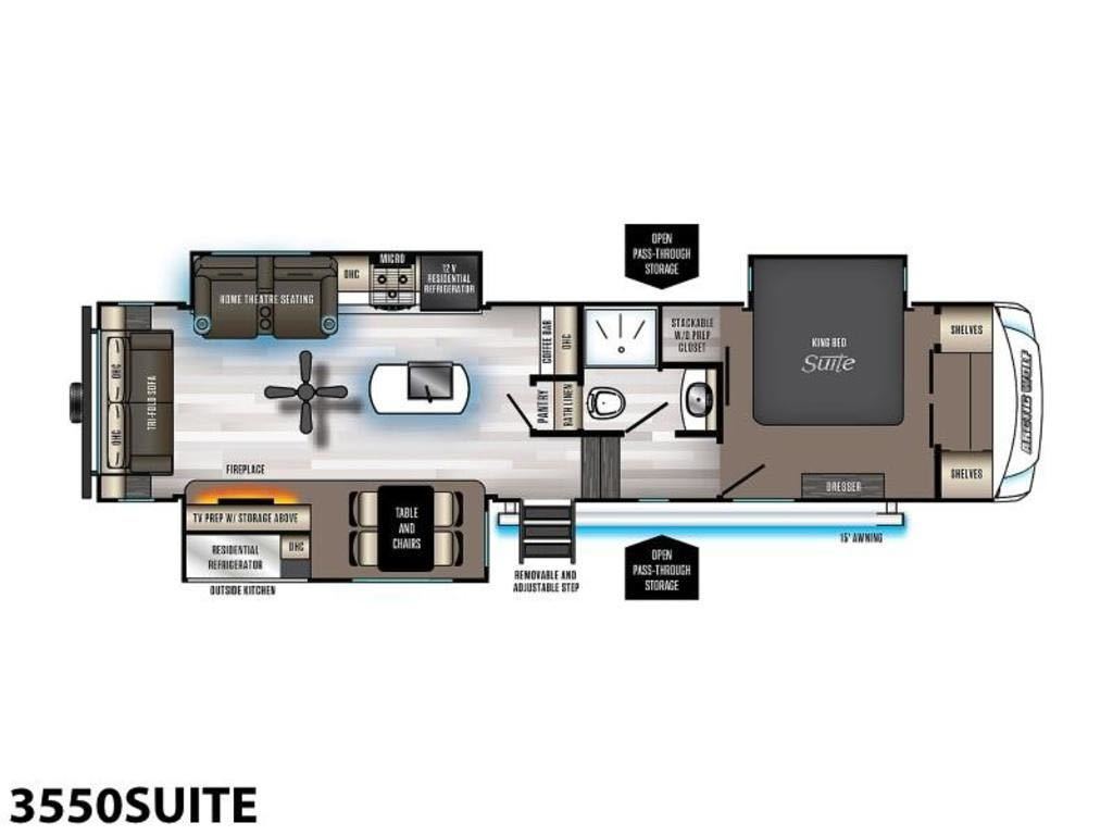 [WING]2024 new car camping trailer 5th wheel ( fifth wheel ) total length approximately 12m 3 sliding out attaching USA stock car holiday house trailer house 