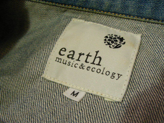 ssyy2219 earth music&ecology ■ Gジャン ■ デニムジャケット ブルー 綿100 Mサイズ カジュアル アースミュージック＆エコロジー_画像8