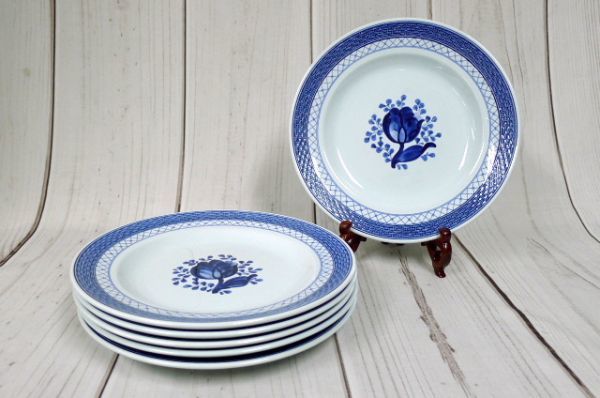 N329 Royal Copenhagen トランクエバー 青いチューリップ柄 ディナー