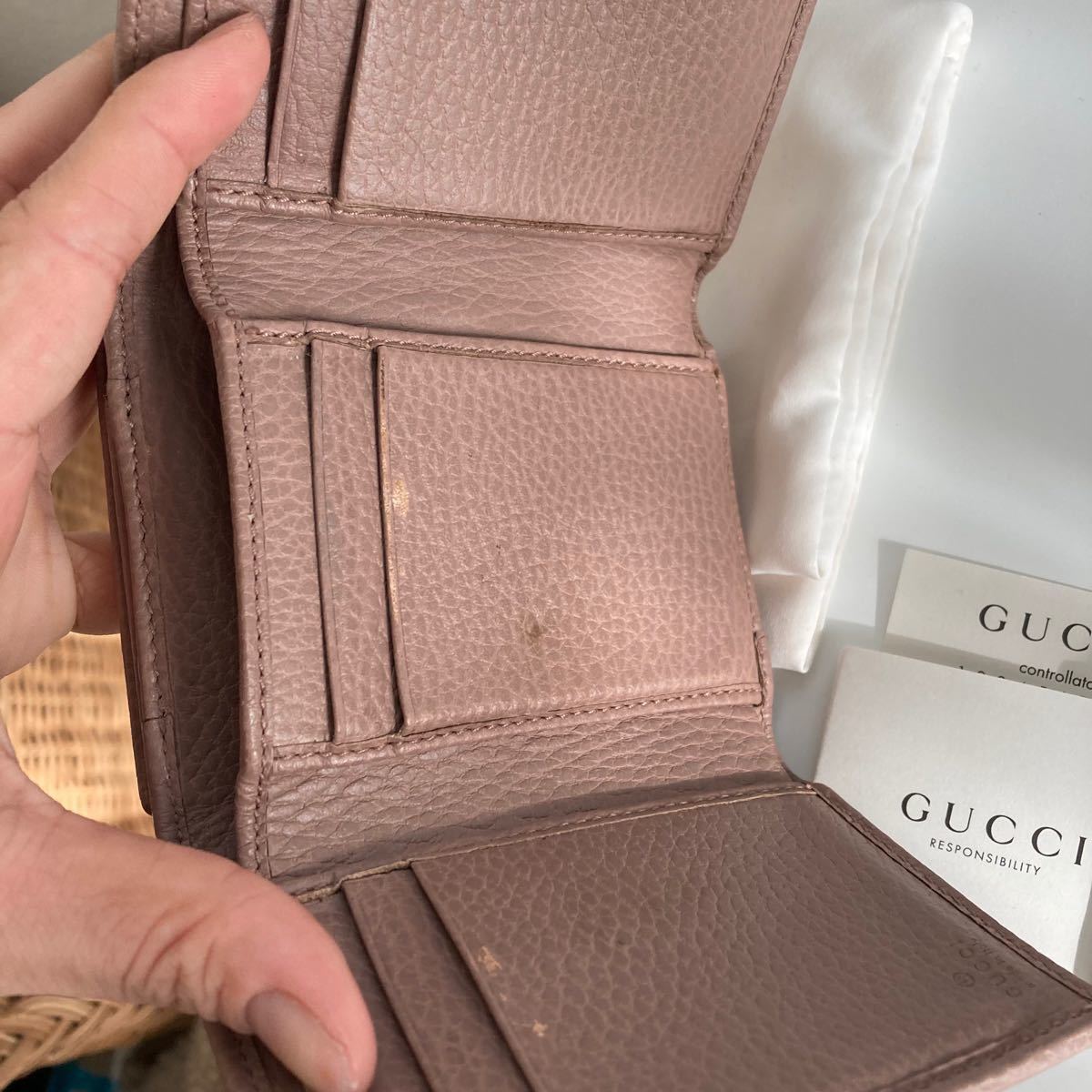 GUCCI グッチ 三つ折り財布 ミニ財布 ベージュ ccorca.org