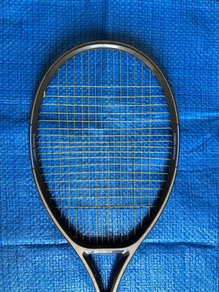YAMAHA 硬式テニス ラージラケット カーボングラファイト カバー付 大人用 中古品(33〜35年前に使用)