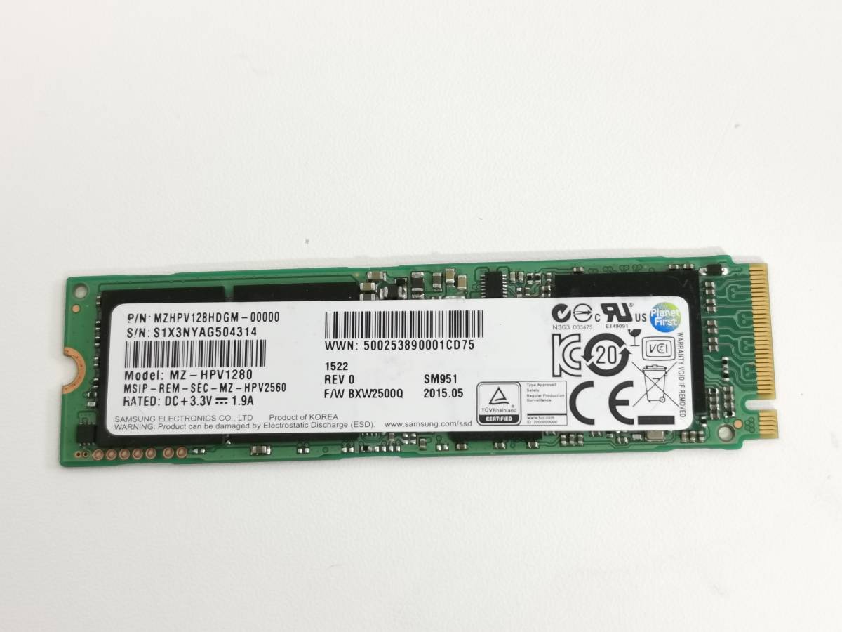Samsung M.2 SSD 128GB MZHPU128HCGM 動作確認済 -13-