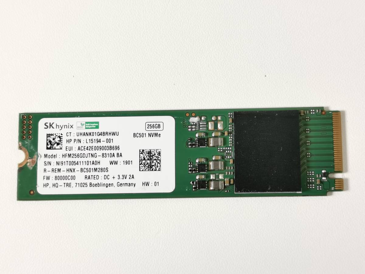 Hynix M.2 SSD 256GB HFM256GDJTNG 動作確認済 -12-