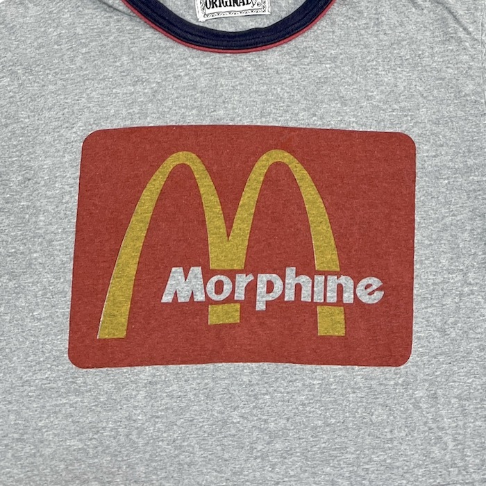 【送料無料】レア 80s-90s Morphine モルヒネ マク○ナルド Tシャツ vintage 古着 パンク ロック_画像3