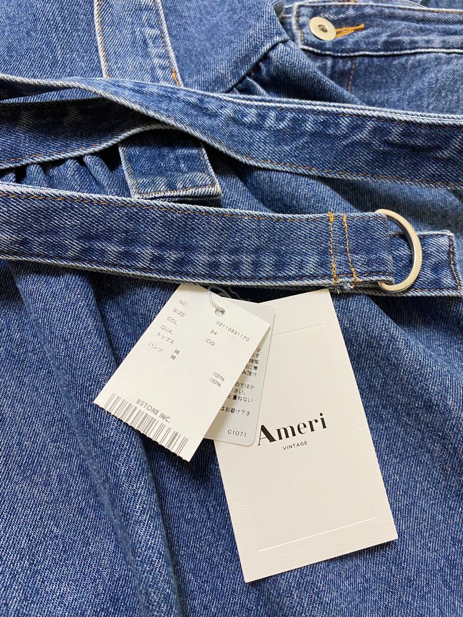 Ameri FRILL DENIM SET UP インディゴ　24