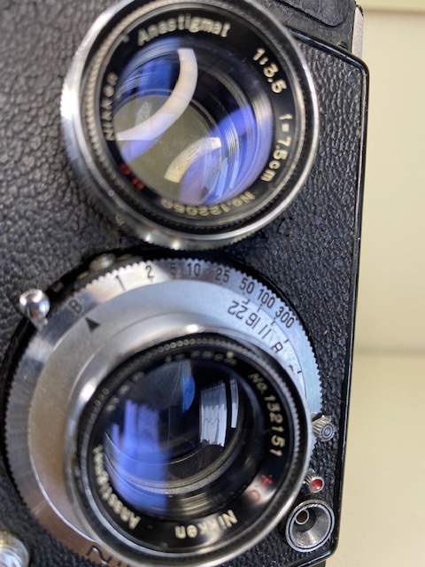 4-4【ジャンク品】ニッケンフレックス nikkenflex H.C Nikken Anastigmat 75mm F3.5 フィルムカメラ_画像3
