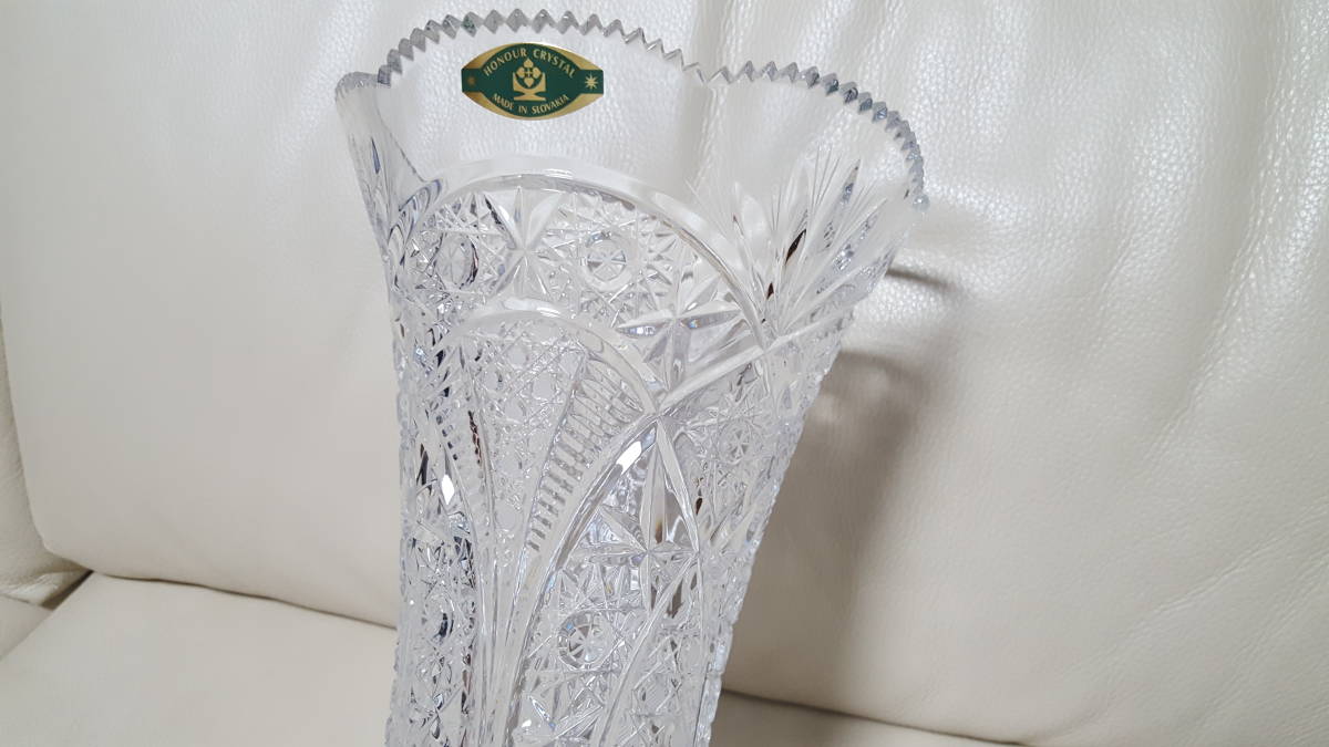 【未使用】花瓶　クリスタルガラス　MADE IN SLOVAKIA_画像2