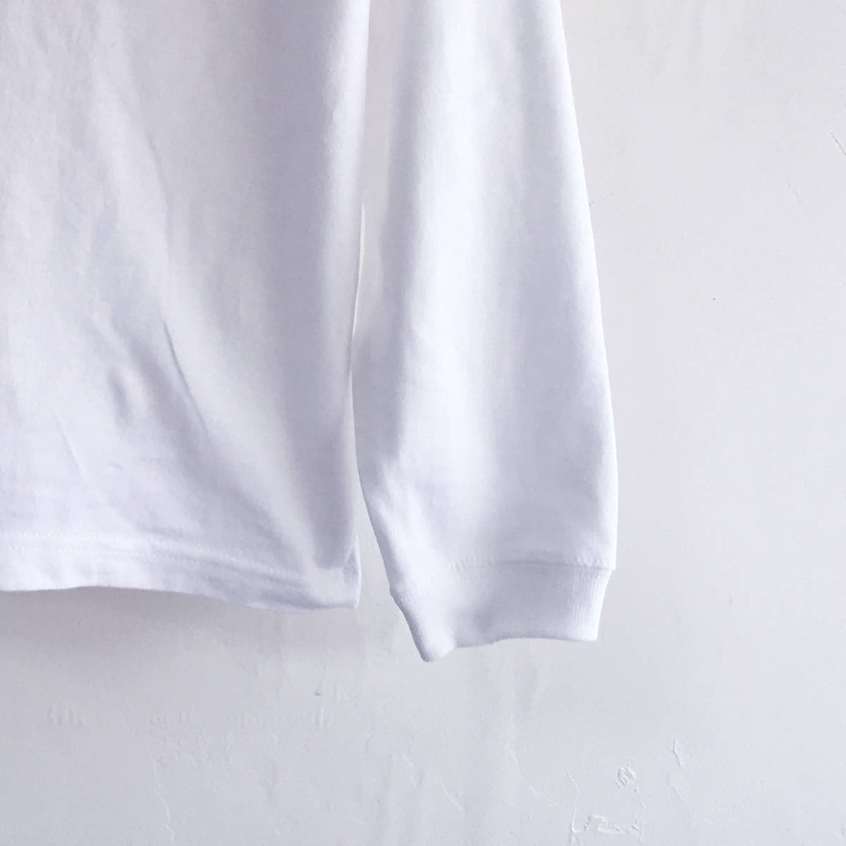  hand .. Tang . pattern sleeve rib long T-shirt L size white long sleeve autumn winter white peace pattern Japanese style 