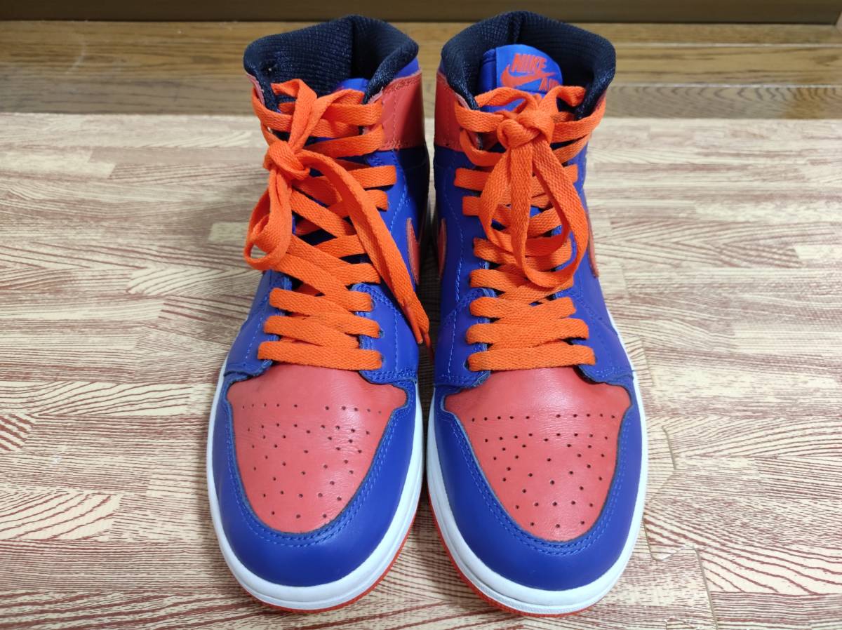 NIKE AIR JORDAN 1 RETRO HIGH OG KNICKS ニックス 25.5cm 555088-407 black versity red white シカゴブルズ ブレッド chicago bred royal_画像2