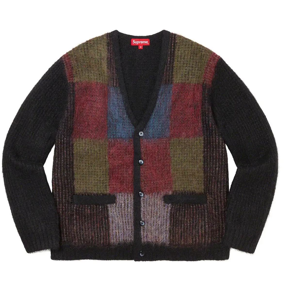 ヤフオク! - 送料無料 XL 黒 Supreme brushed grid cardigan