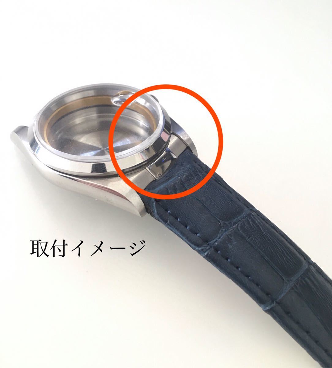 19mm 腕時計 革ベルト用 社外品 フラッシュフィット マット×ポリッシュ 中央光沢 すき間 【対応】ROLEX ロレックス オイスター等_画像5