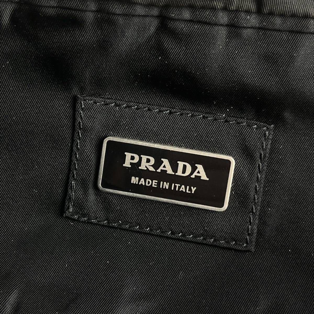 1円 □美品□ PRADA プラダ 三角プレート シルバー金具 ウエストポーチ