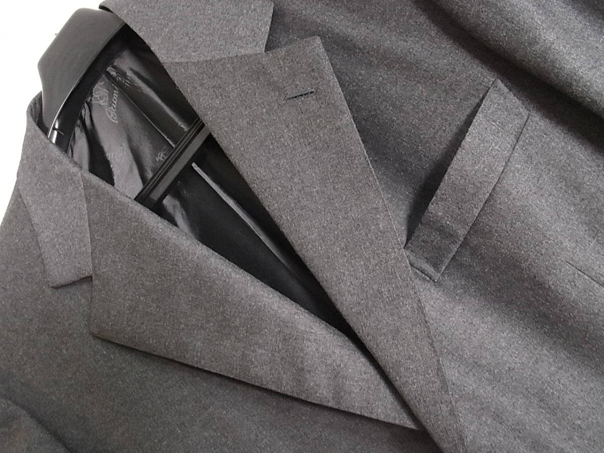 size52☆美品☆ブリオーニ Brioni 3釦ジャケット チャコールグレー