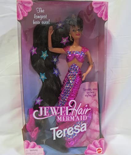 Barbie 1995 Jewel Hair Mermaid Teresa Doll in Pink with The Longest Hair Ever